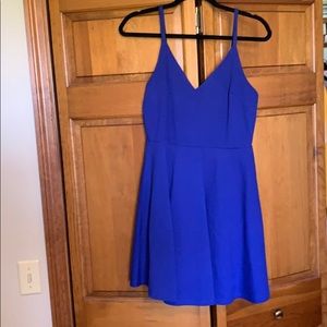Royal blue fit and flare dress